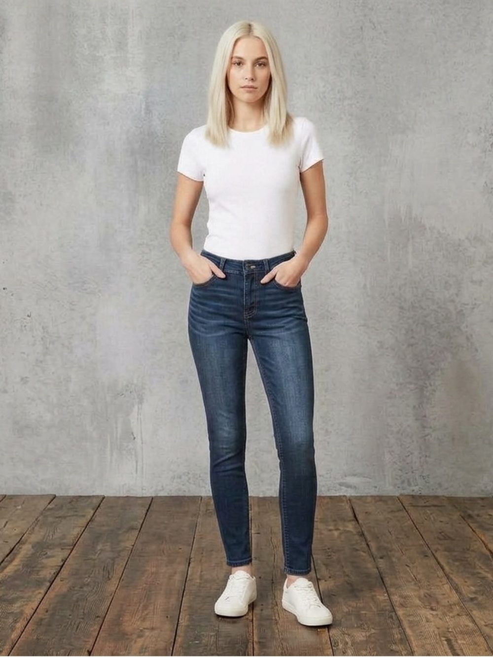 BKE Parker High Rise Ankle Skinny Jeans Waist- 26 Dark Wash Stretch Slimming
